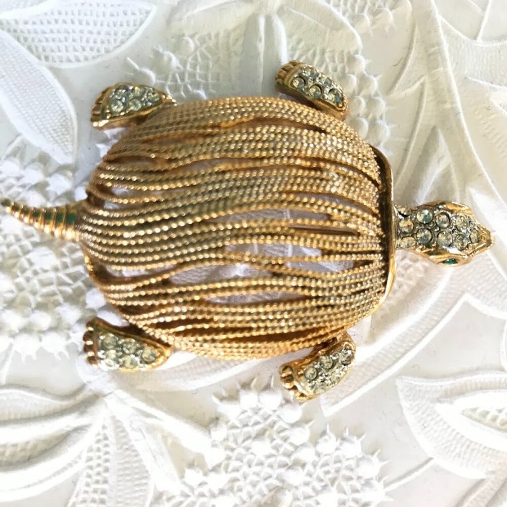 CUTE  Vintage Turtle Brooch by CRAFT